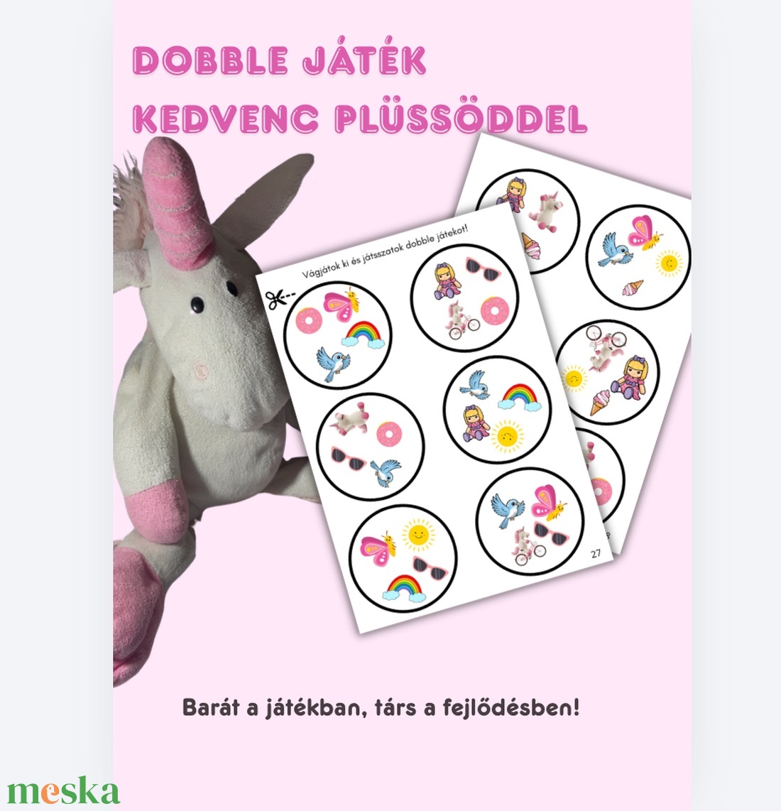 Dobble- Letölthető, nyomtatható személyre szabott játék - játék & sport - készségfejlesztő és logikai játék - logikai játékok - Meska.hu