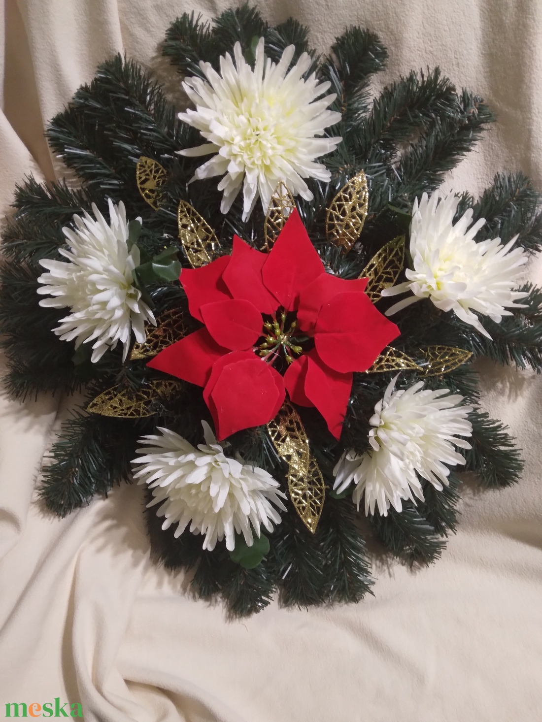 koszorú - otthon & életmód - vallás - temetkezési tárgy - sírkoszorú, kegyeleti koszorú - Meska.hu