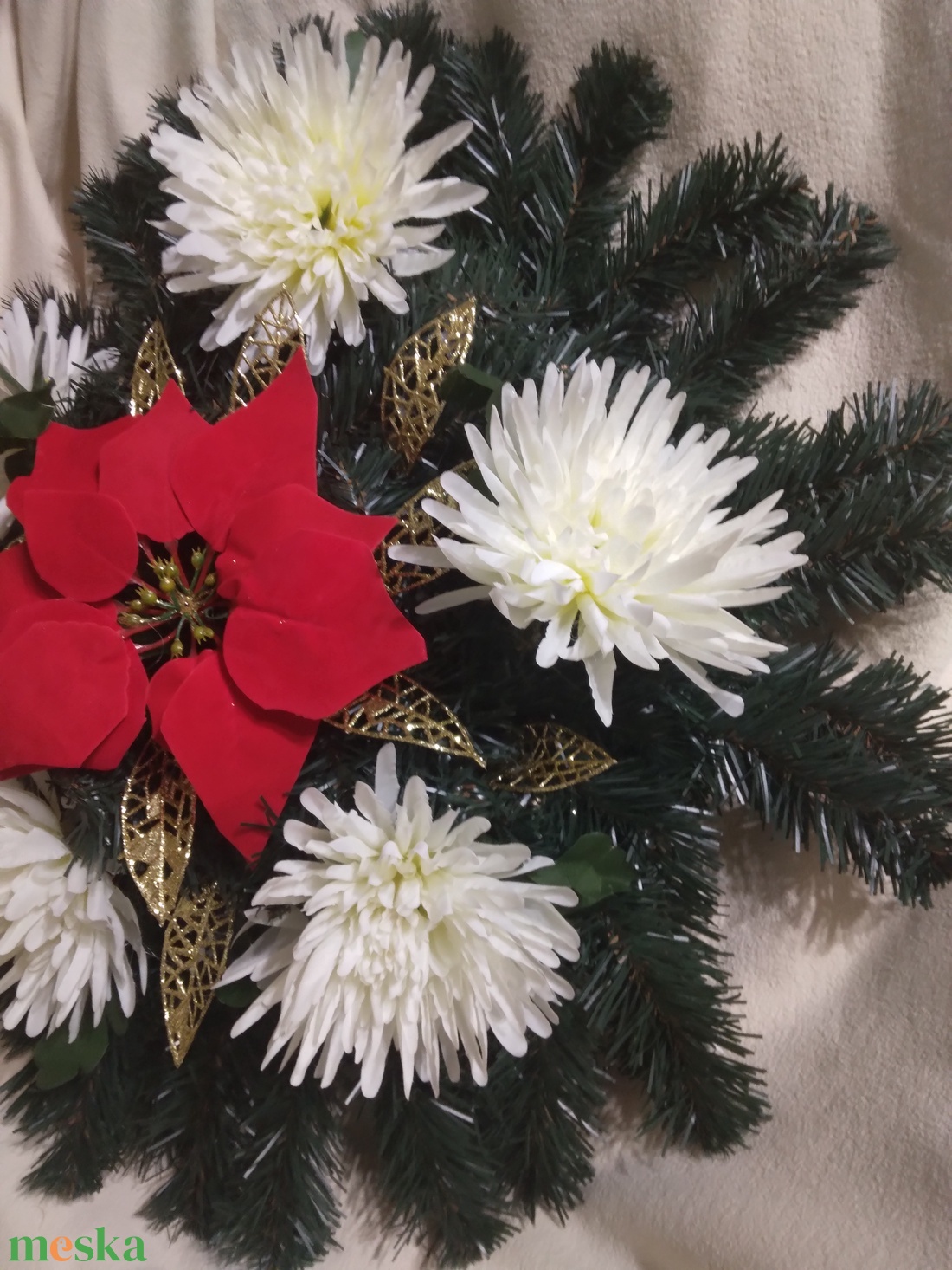 koszorú - otthon & életmód - vallás - temetkezési tárgy - sírkoszorú, kegyeleti koszorú - Meska.hu