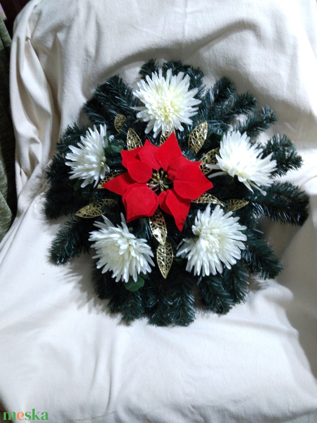 koszorú - otthon & életmód - vallás - temetkezési tárgy - sírkoszorú, kegyeleti koszorú - Meska.hu