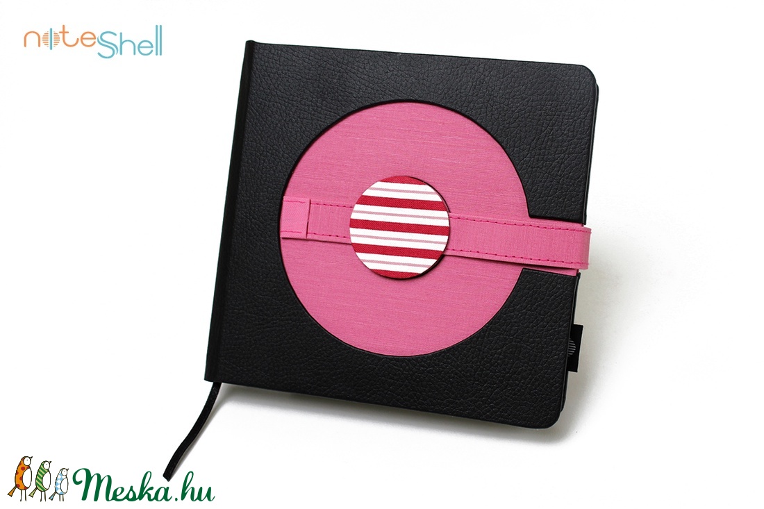 -20% L-es notesz / határidőnapló - fekete-pink -  - Meska.hu