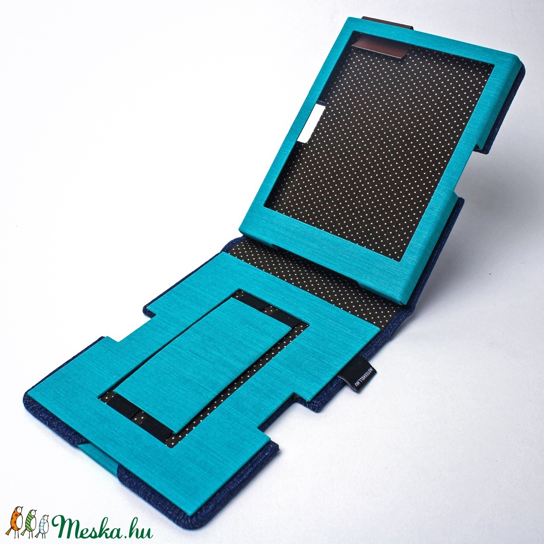 01-E-KÖNYV olvasó tok-POCKETbook-farmer-barna-türkiz -  - Meska.hu
