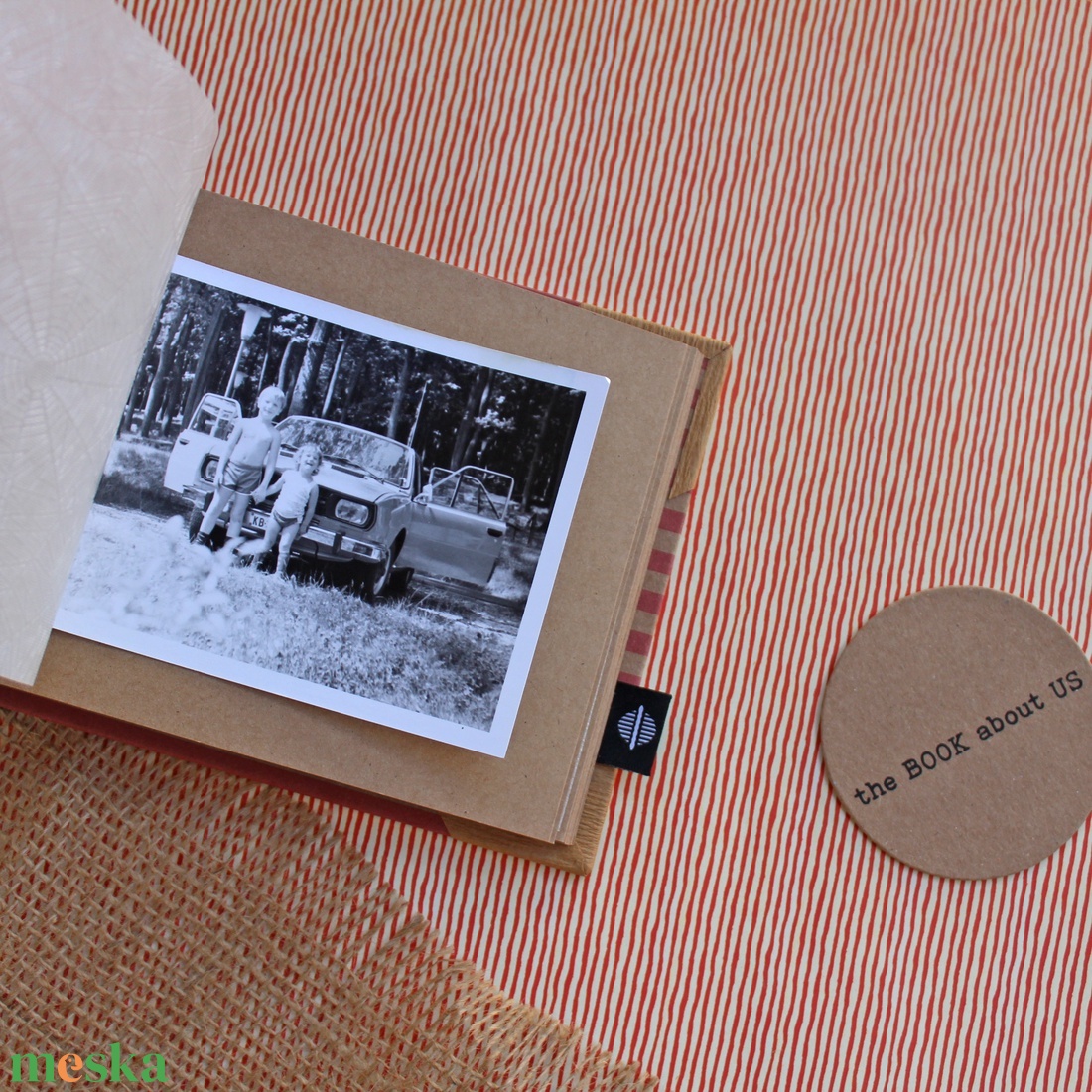 Eco rózsaszín csíkos fotóalbum - otthon & életmód - papír, írószer - album & fotóalbum - Meska.hu