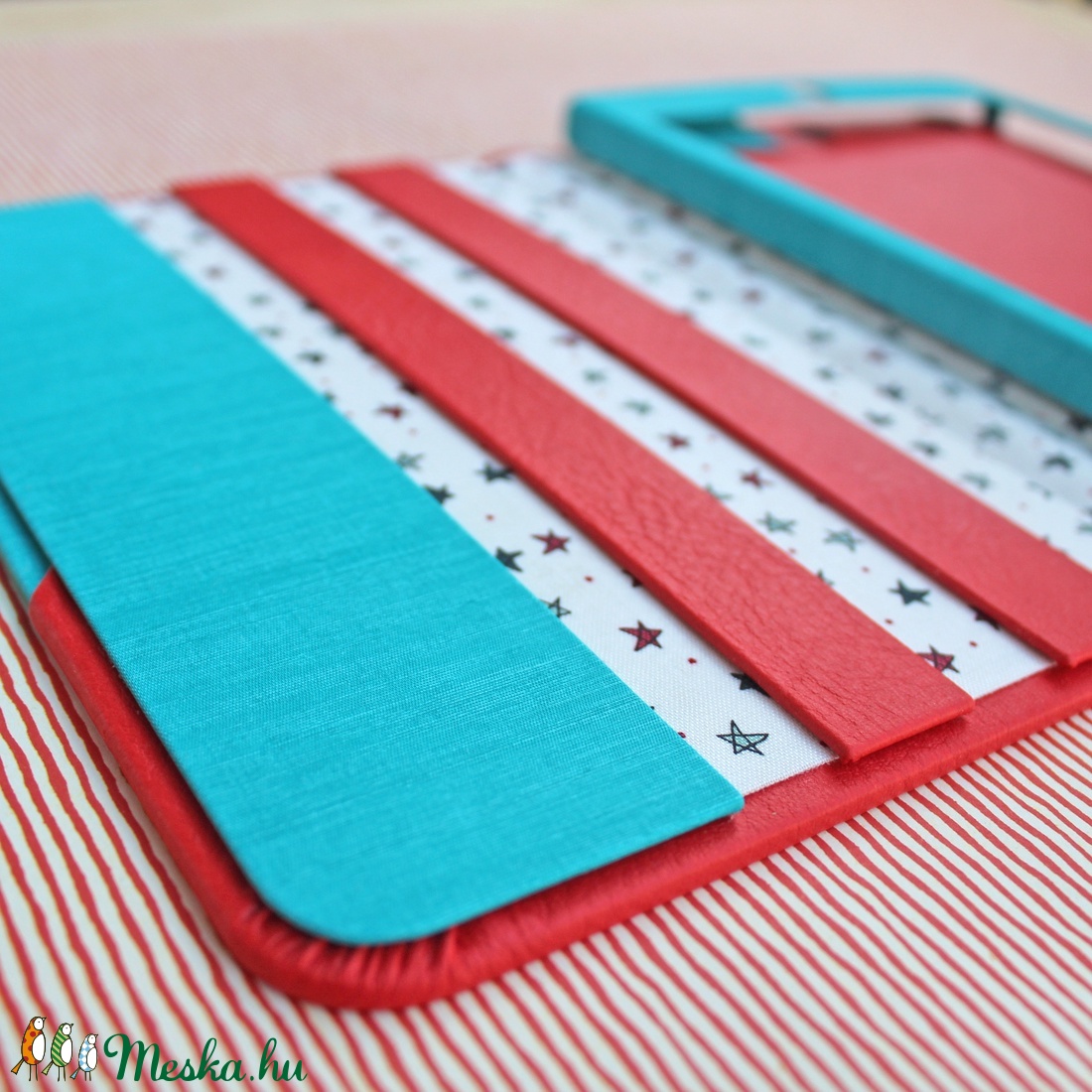 TABLET tok - iPad MINI tok - piros-türkiz -  - Meska.hu