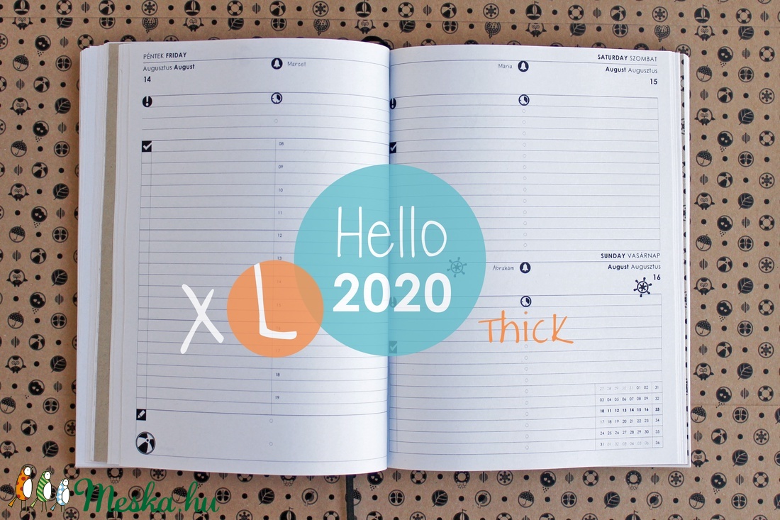 XL-es NAPI beosztású határidőnapló belső 2020 - - Meska.hu XL-es NAPI beosztású határidőnapló belső 2020 - - Meska.hu
