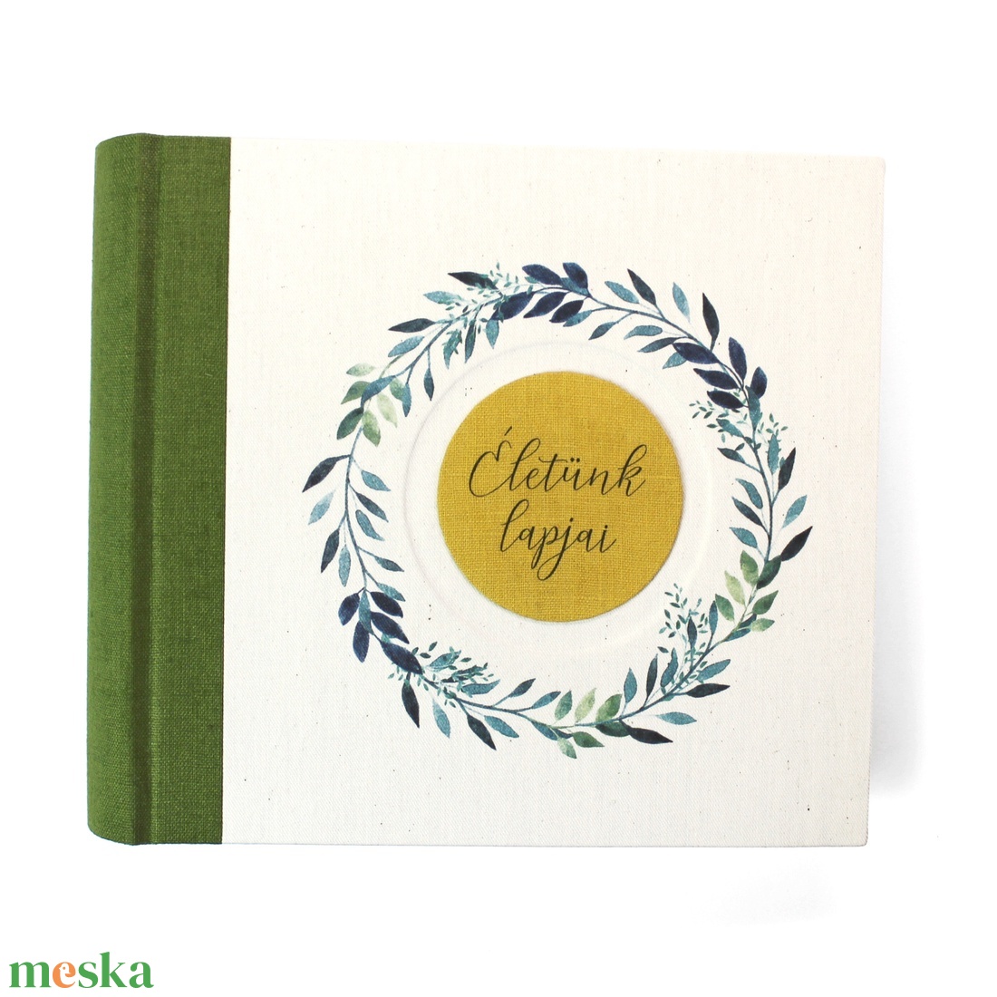 Zöld-akvarell mintás fotóalbum - otthon & lakás - papír írószer - album & fotóalbum - Meska.hu
