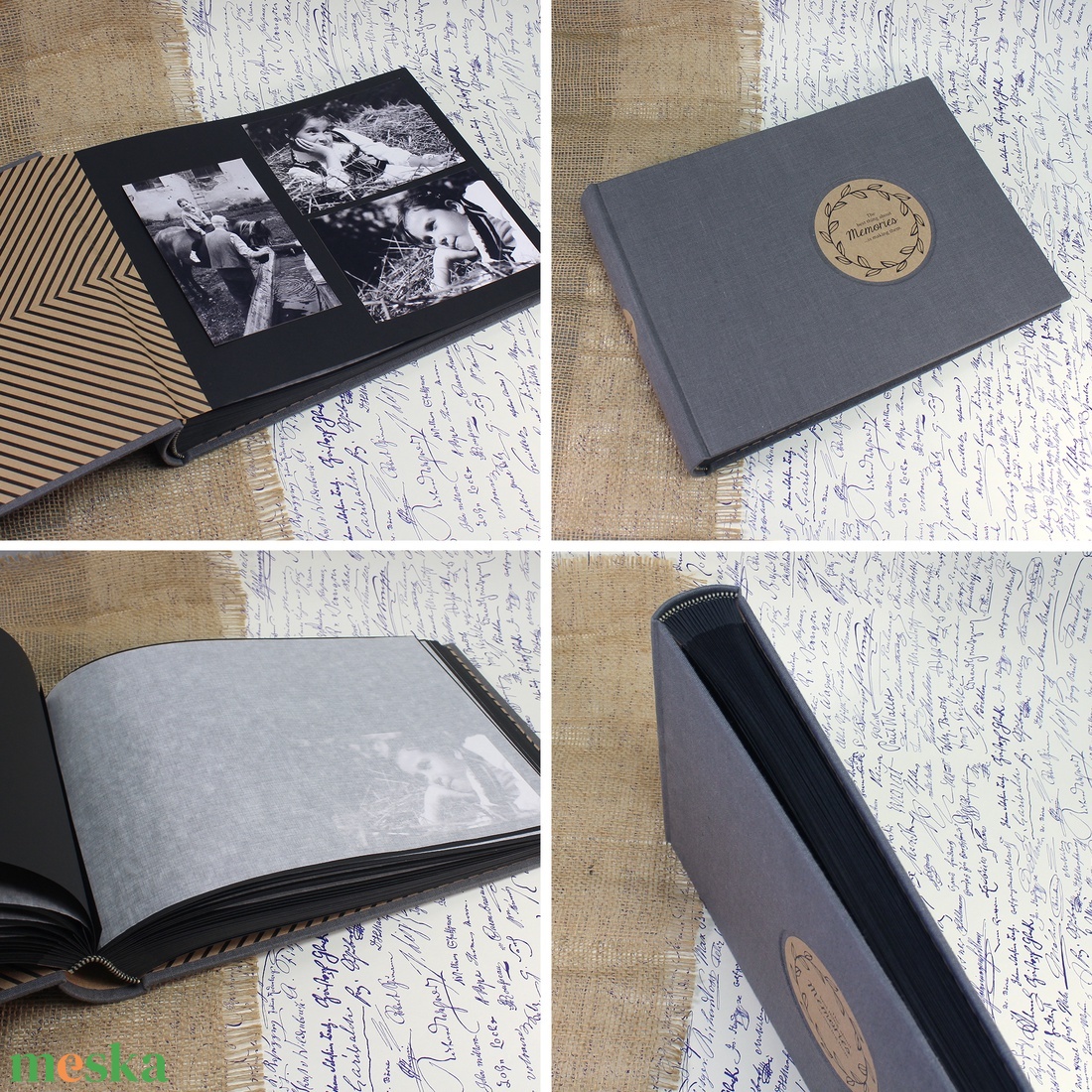 Nagy grafitszürke lenvászon fotóalbum - otthon & életmód - papír, írószer - album & fotóalbum - Meska.hu Nagy grafitszürke lenvászon fotóalbum - otthon & életmód - papír, írószer - album & fotóalbum - Meska.hu