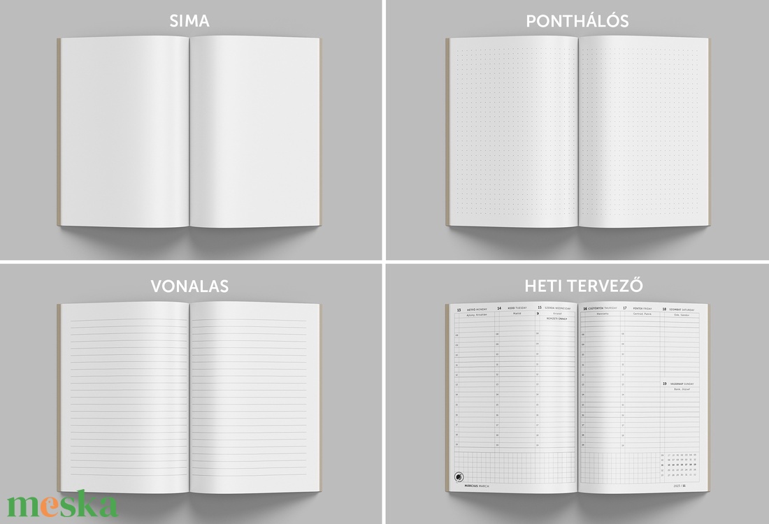 A/5 (régi XL) 200, BORÍTÉK határidőnapló/notesz cserélhető belívvel - Állítsd össze a saját noteszedet! - otthon & lakás - papír írószer - naptár & tervező - Meska.hu