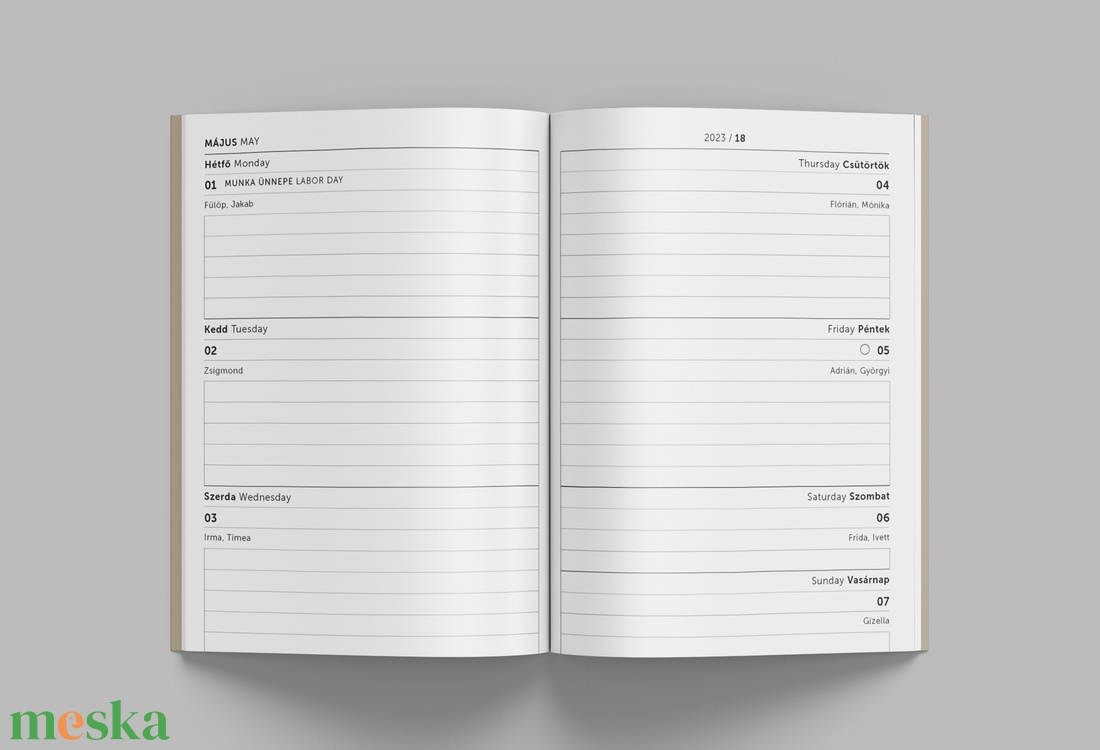 A/6 (régi M) 200, 2023-as HETI határidőnapló - cserélhető belív - otthon & életmód - papír, írószer - naptár & tervező - Meska.hu