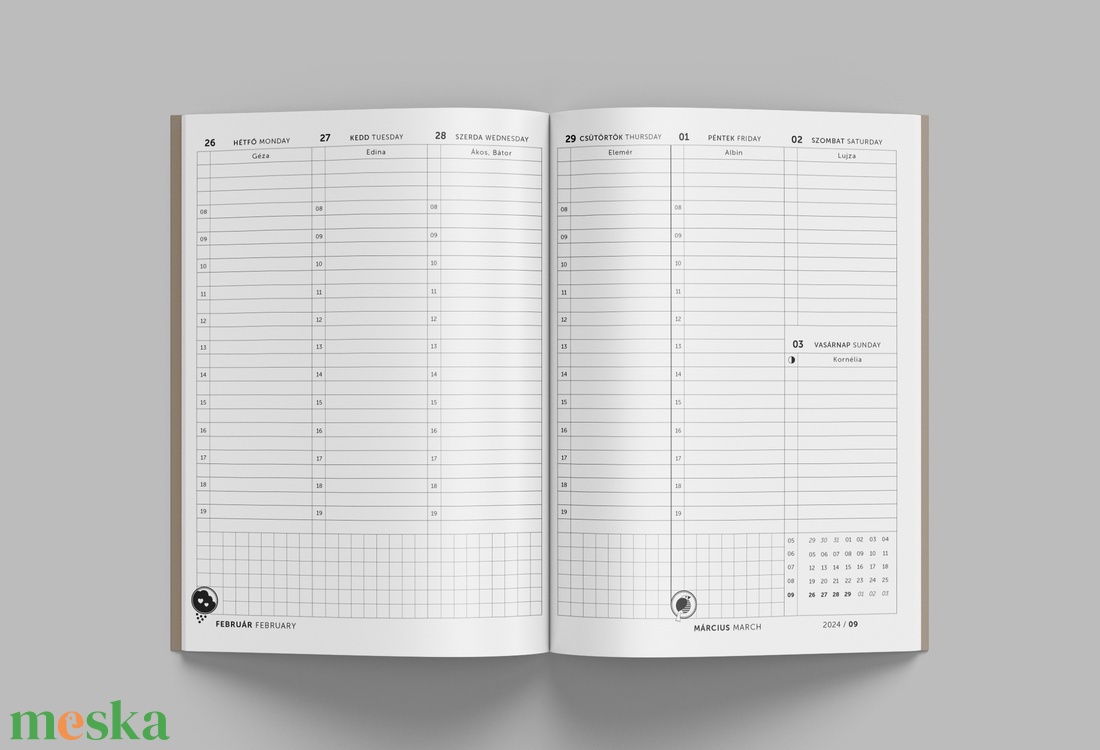 A/5 (régi XL) 200, 2024-es heti tervező - cserélhető belív - otthon & lakás - papír írószer - naptár & tervező - Meska.hu