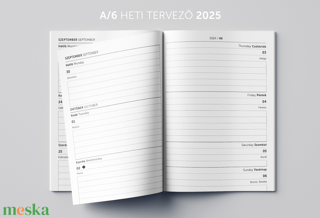 A/6 (régi M) 200, 2025-ös HETI határidőnapló - cserélhető belív - otthon & életmód - papír, írószer - naptár & tervező - Meska.hu A/6 (régi M) 200, 2025-ös HETI határidőnapló - cserélhető belív - otthon & életmód - papír, írószer - naptár & tervező - Meska.hu
