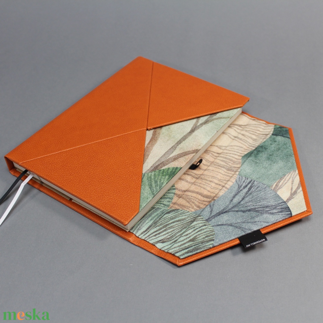 A/5 BORÍTÉK határidőnapló/notesz cserélhető belívvel - rozsda narancssárga - famintás - otthon & életmód - papír, írószer - naptár & tervező - Meska.hu