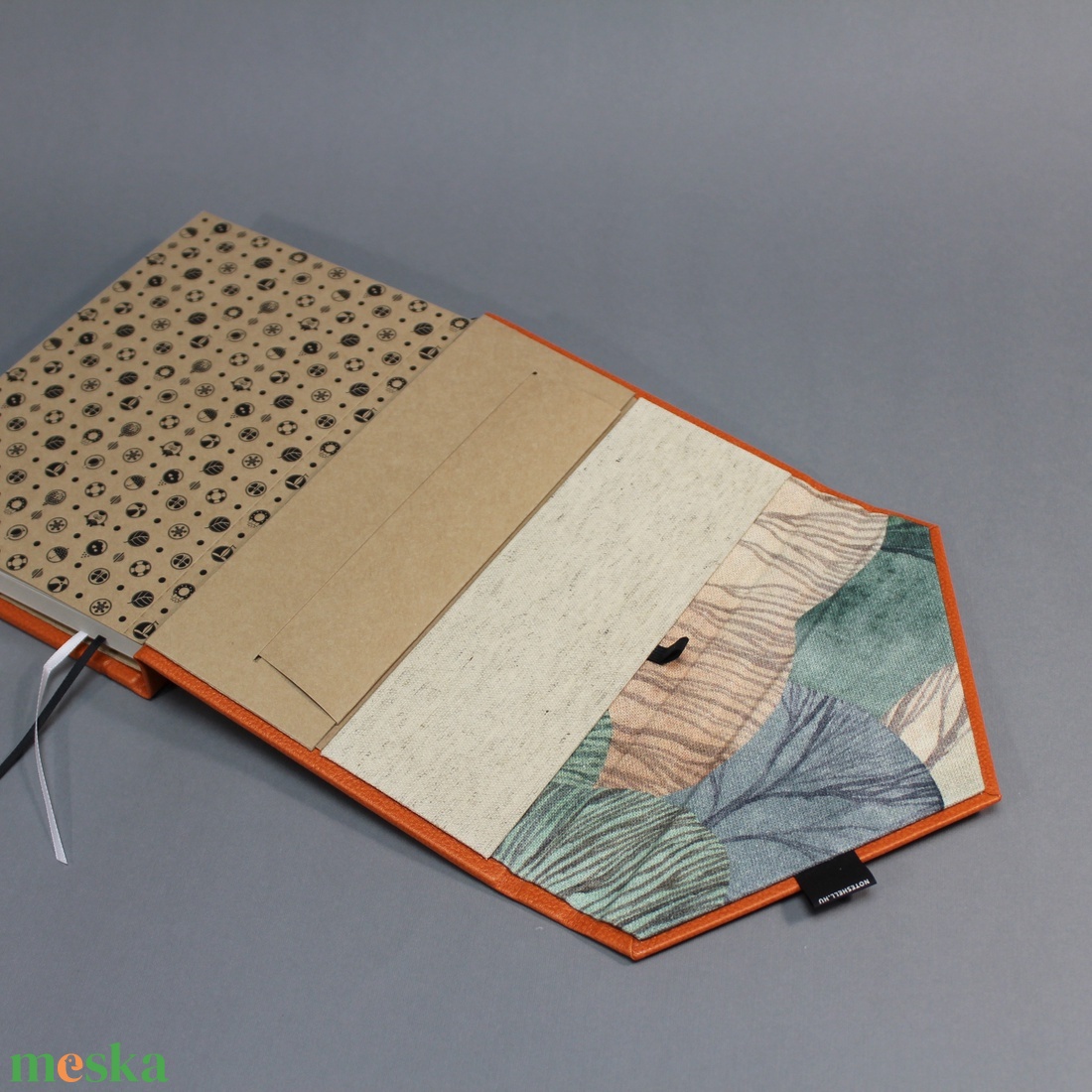 A/5 BORÍTÉK határidőnapló/notesz cserélhető belívvel - rozsda narancssárga - famintás - otthon & életmód - papír, írószer - naptár & tervező - Meska.hu