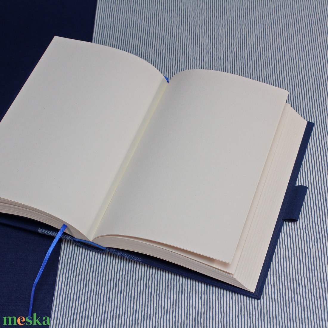 Napló / notesz - kék farmer és vászon - pöttyös - otthon & életmód - papír, írószer - naptár & tervező - Meska.hu