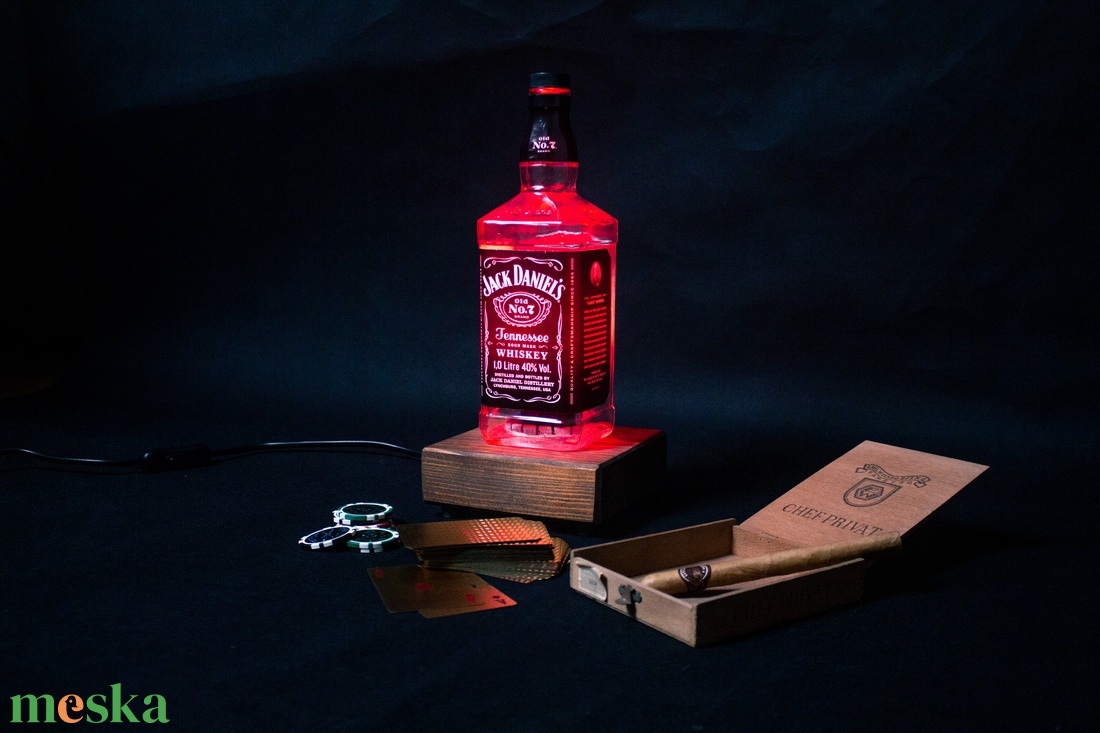 Jack Daniels RGB-s asztali lámpa - otthon & lakás - lámpa - hangulatlámpa - Meska.hu