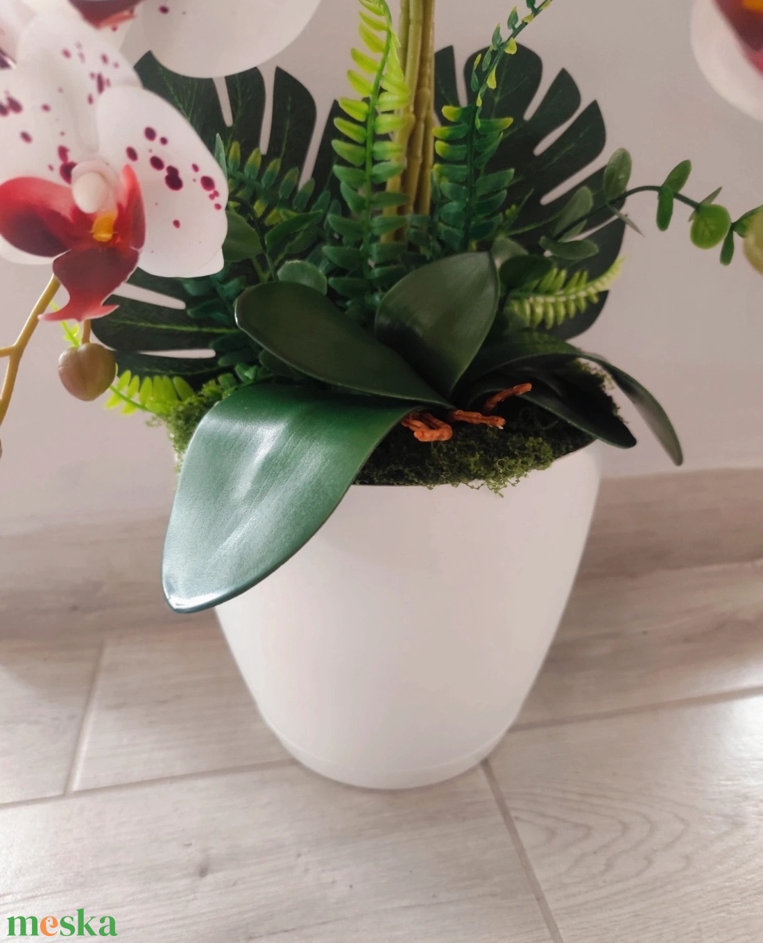Gondozásmentes Orchidea Dekoráció  - otthon & életmód - virágdekoráció - virágdíszek - virágdísz kaspóban - Meska.hu