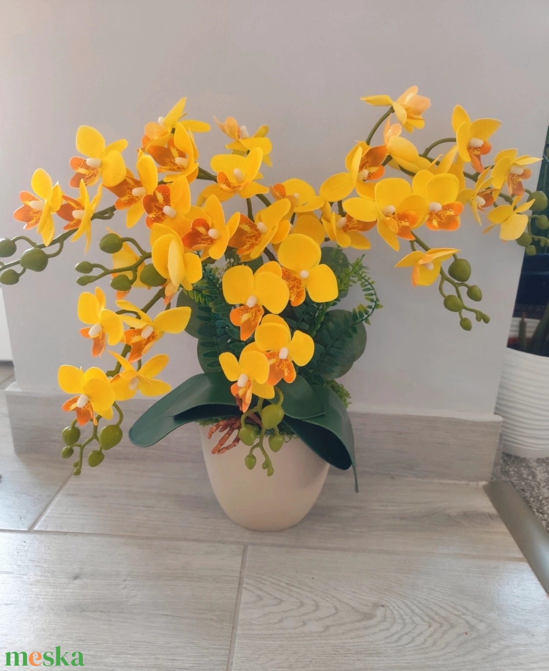 Gondozásmentes Orchidea Dekoráció  - otthon & életmód - virágdekoráció - virágdíszek - virágdísz kaspóban - Meska.hu