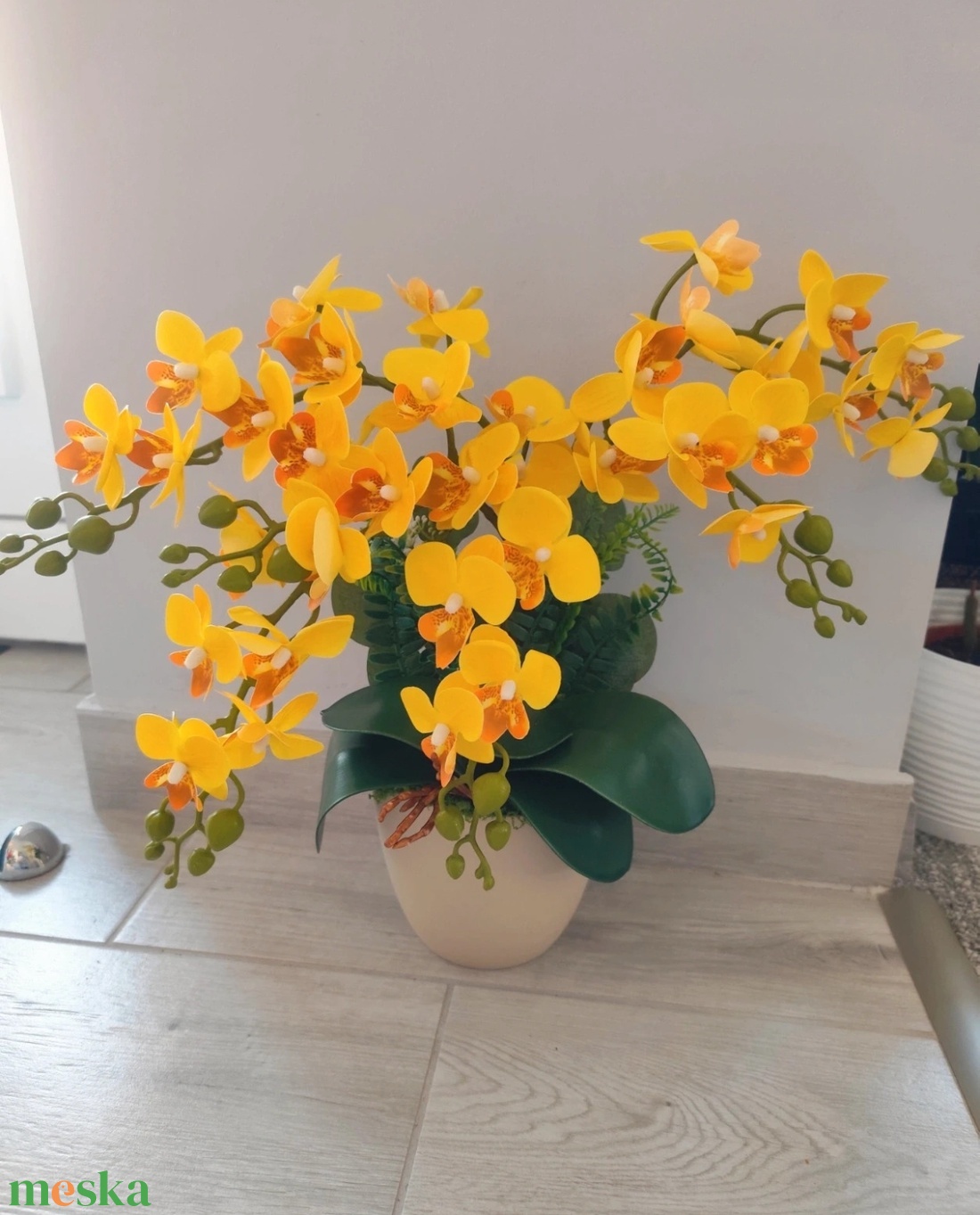 Gondozásmentes Orchidea Dekoráció  - otthon & életmód - virágdekoráció - virágdíszek - virágdísz kaspóban - Meska.hu