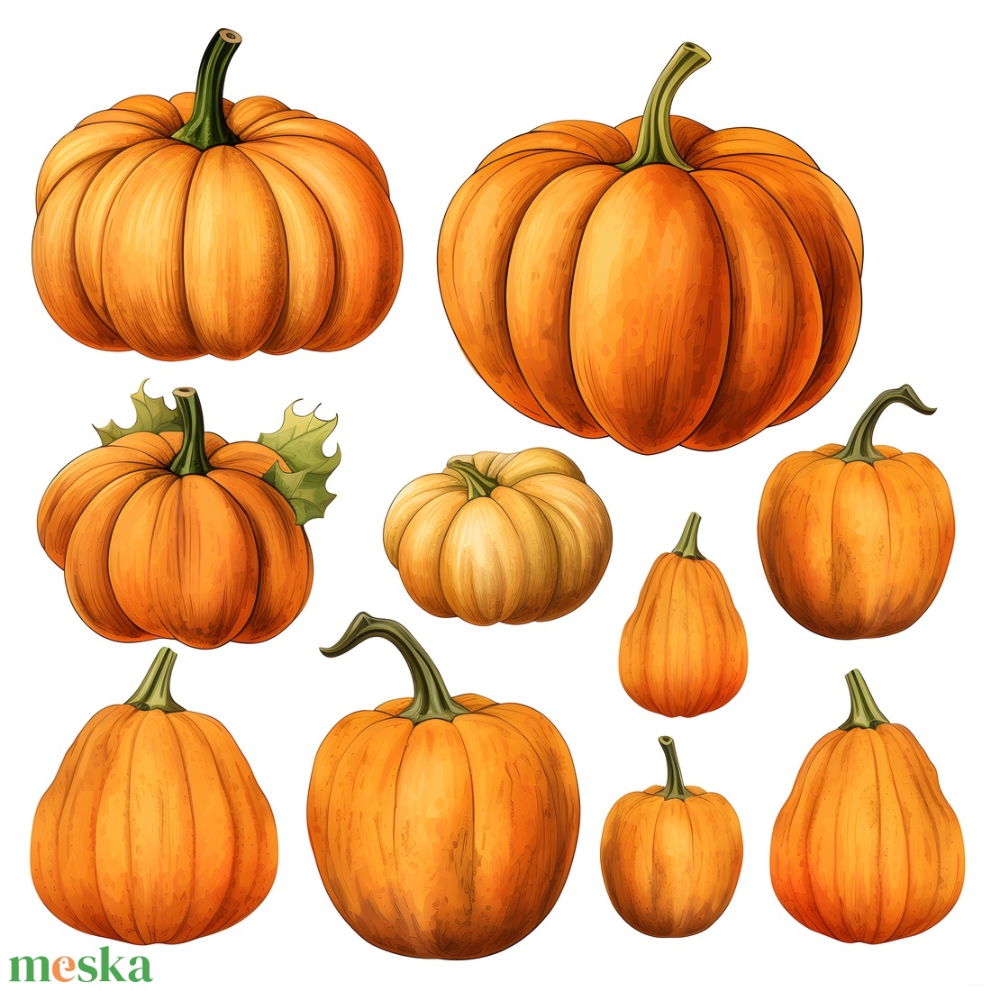 Őszi Tök clipart - 1 - művészet - grafika & illusztráció - digitális - Meska.hu