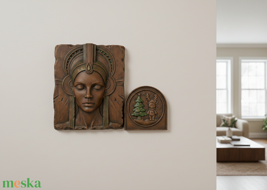 Szakrális Egység Szett � Földanya és Fényhozó Szarvas (2 db-os dombormű válogatás) Festhető dombormű szett - otthon & életmód - dekoráció - dísztárgy - Meska.hu