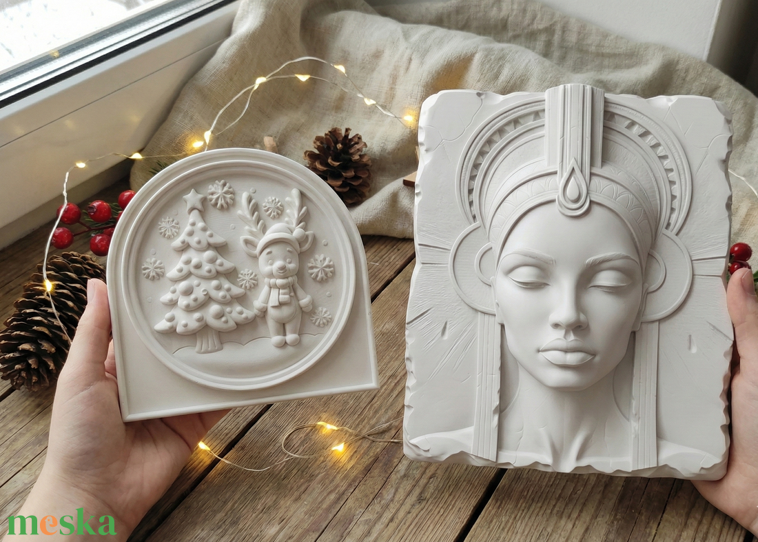 Szakrális Egység Szett � Földanya és Fényhozó Szarvas (2 db-os dombormű válogatás) Festhető dombormű szett - otthon & életmód - dekoráció - dísztárgy - Meska.hu