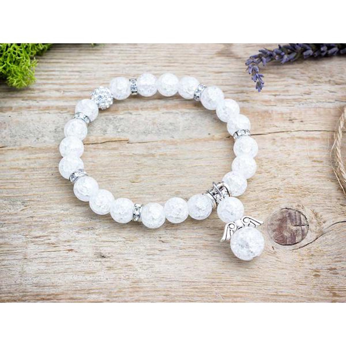 Angyal roppantott hegyikristály ásvány karkötő - ékszer - karkötő - ásványkarkötő - Meska.hu