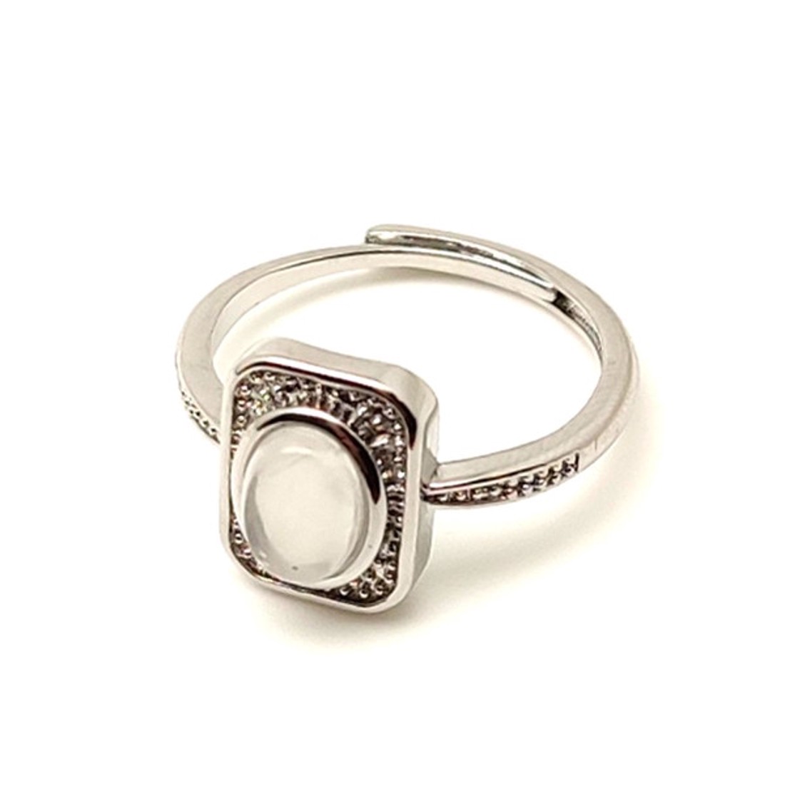 Egyensúlyt teremtő holdkő ásvány gyűrű állítható 8x5mm - ékszer - gyűrű - Meska.hu