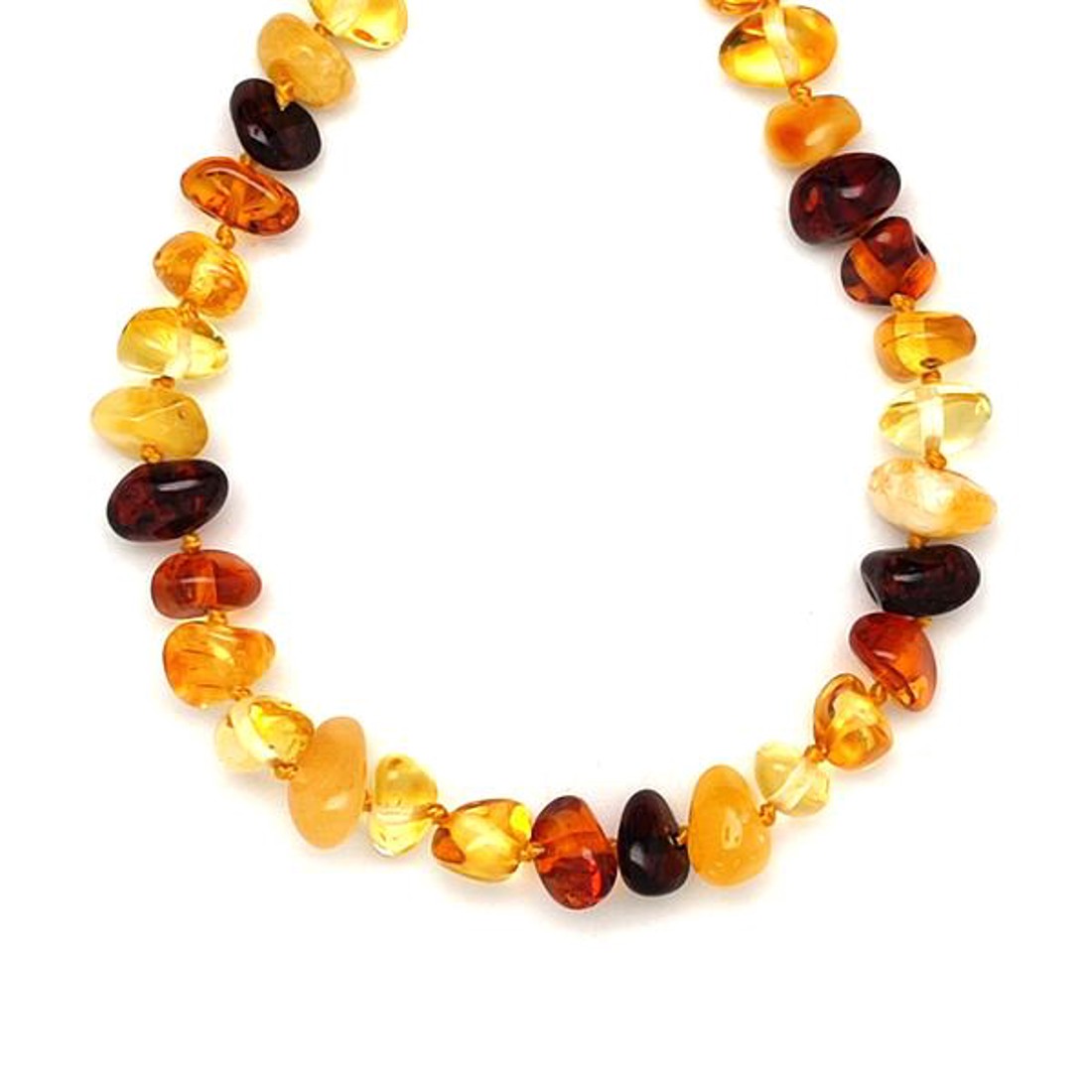 Borostyán kerekített vegyes splitter nyaklánc 45cm - kellékek & szerszámok - ásvány alapanyag - splitter - Meska.hu