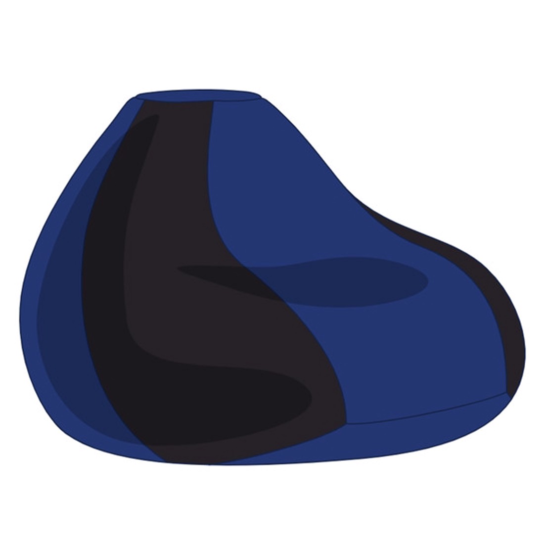 Fekete - Kék Bicolor XXL Babzsákfotel Huzat - otthon & életmód - bútor - babzsák - babzsák huzat - Meska.hu