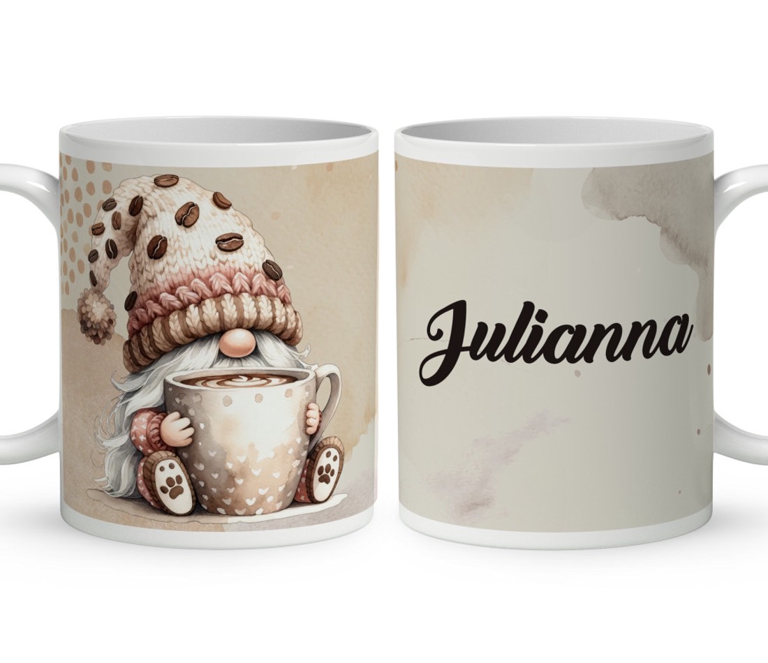 Névvel kérhető - Nagy bögrés kávés manó mintás bögre - otthon & életmód - konyhafelszerelés, tálalás - tálalás - bögre & csésze - Meska.hu