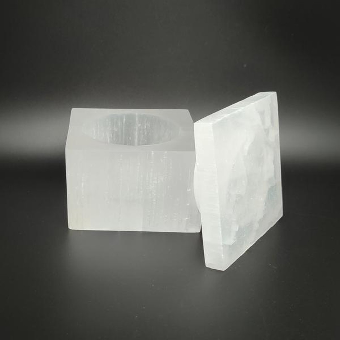 Szelenit kocka doboz 7,5x7,5x6cm - kellékek & szerszámok - ásvány alapanyag - szelenit korong - Meska.hu