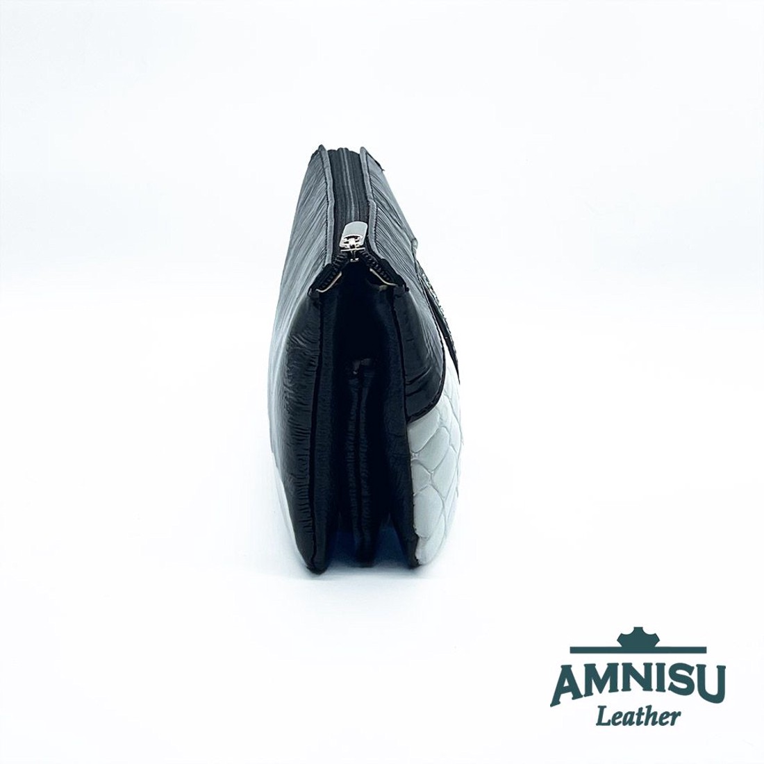 Fekete gyűrt lakk - fehér lakk krokkómintás kristály köves női pénztárca G8007-3013 - táska & tok - pénztárca & más tok - pénztárca - női pénztárca - Meska.hu