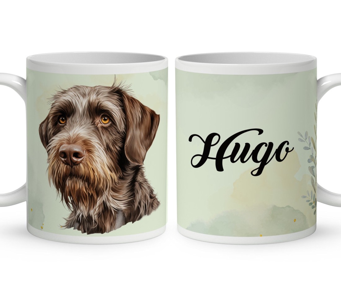 Névvel kérhető - Német drótszőrű vizsla portré mintás bögre - otthon & életmód - konyhafelszerelés, tálalás - tálalás - bögre & csésze - Meska.hu