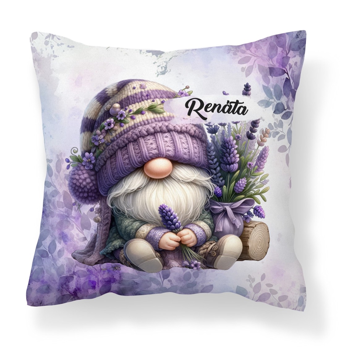 Névvel kérhető - Tündéri Levendulás manó mintás párna - otthon & életmód - lakástextil - párna & párnahuzat - díszpárna (belsővel együtt) - Meska.hu