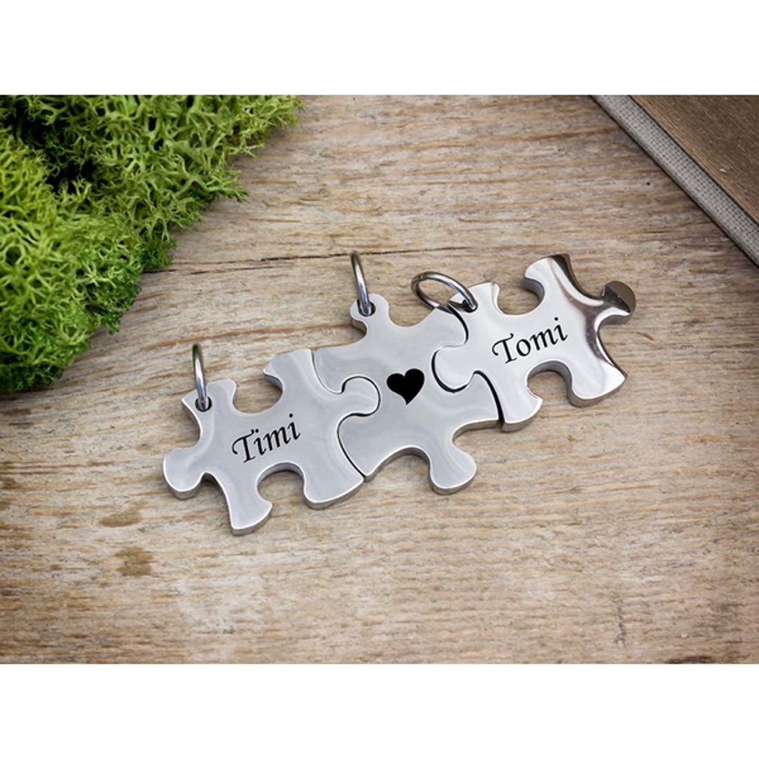 Puzzle kirakó 3 db egyedi acél medálos szett - ékszer - nyaklánc - medál - Meska.hu Puzzle kirakó 3 db egyedi acél medálos szett - ékszer - nyaklánc - medál - Meska.hu