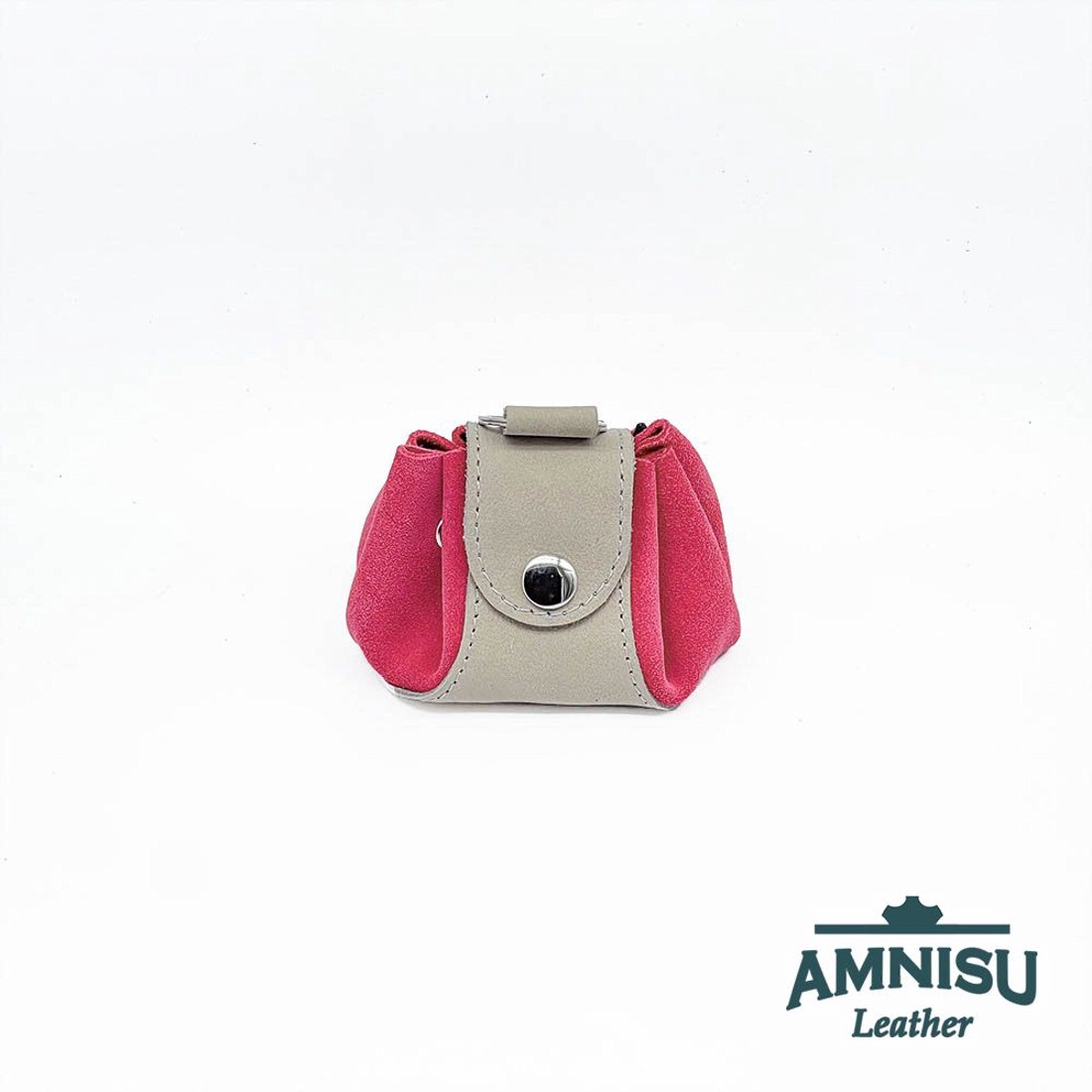 Szürke - sötét rózsaszín bőr mini 2in1 szütyő és kockatálca N8014-4011 - játék & sport - táblajáték és kártyajáték - társasjátékok - dobókocka - Meska.hu