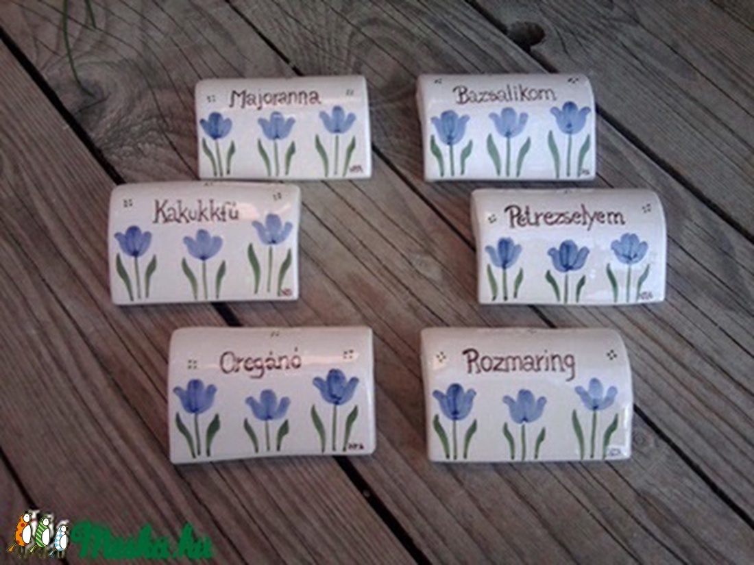 Fűszer-növény  jelölő kerámia táblácska  500 ft/db  -  - Meska.hu