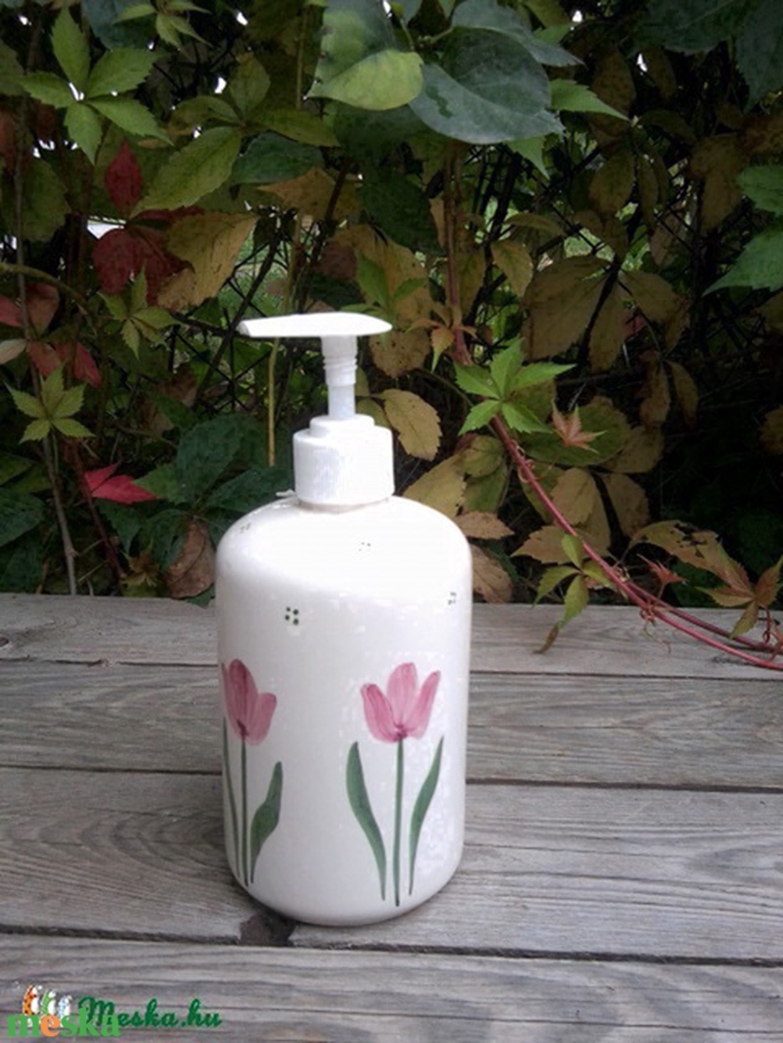 Levendulás kerámia folyékony szappan adagoló -  - Meska.hu