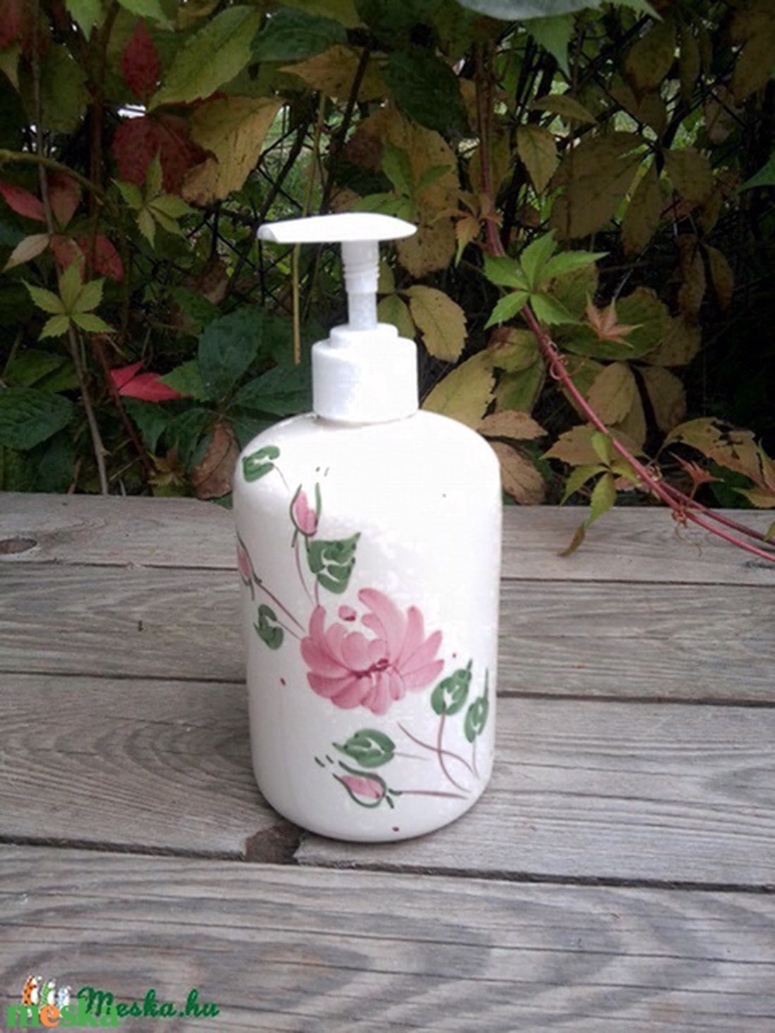 Levendulás kerámia folyékony szappan adagoló -  - Meska.hu