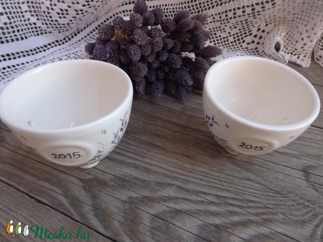 Esküvői egyedi kerámia köszönetajándék-ültető- pohár  -  - Meska.hu