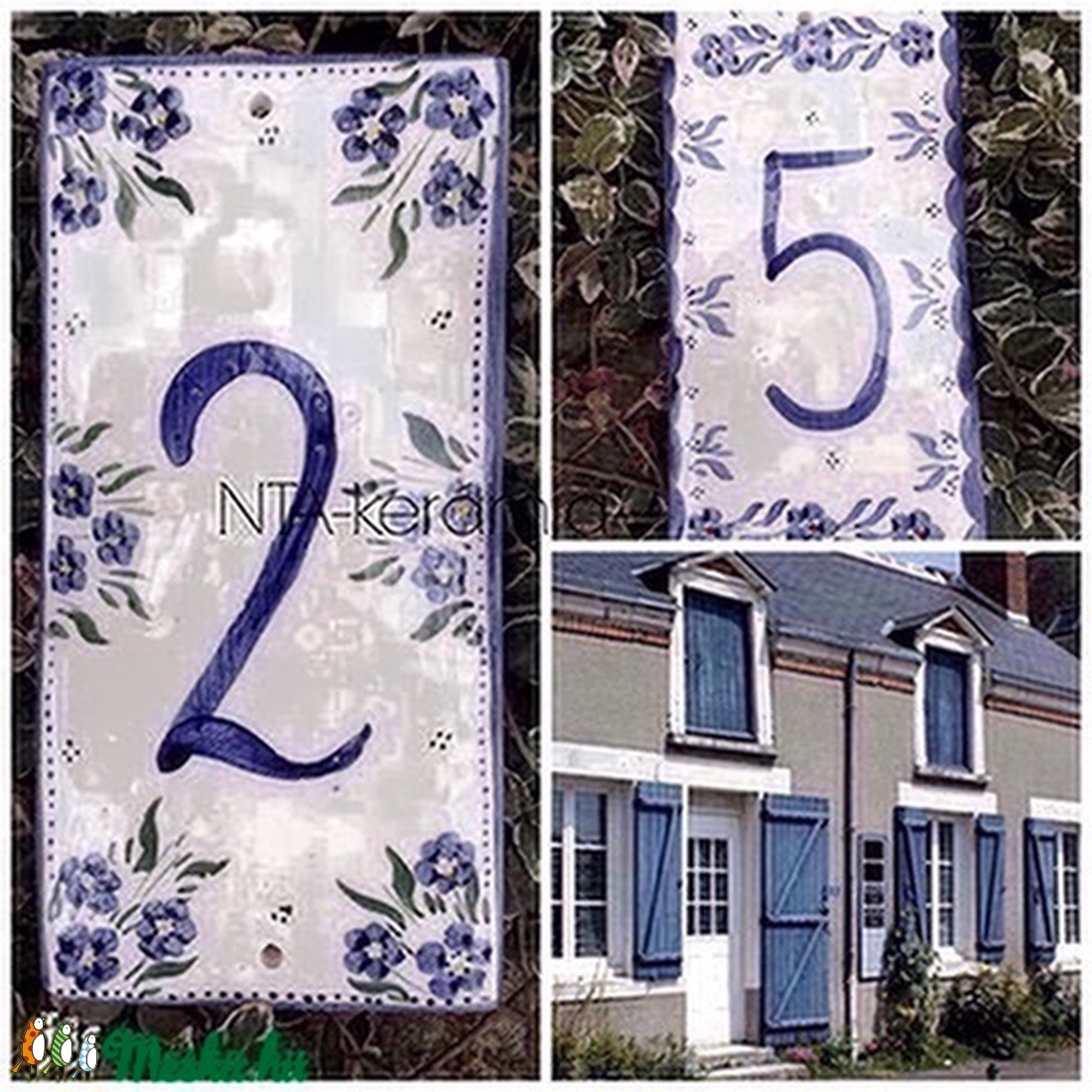 Kerámia egyedi házszám tábla -  - Meska.hu