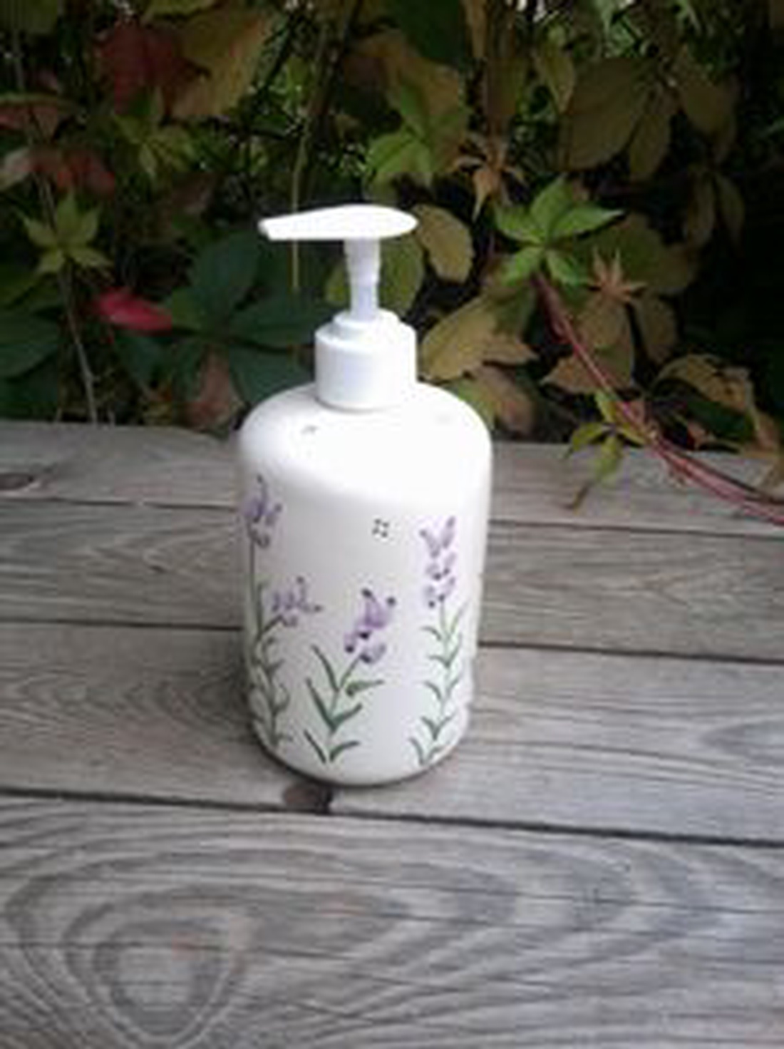 Levendulás kerámia folyékony szappan adagoló -  - Meska.hu