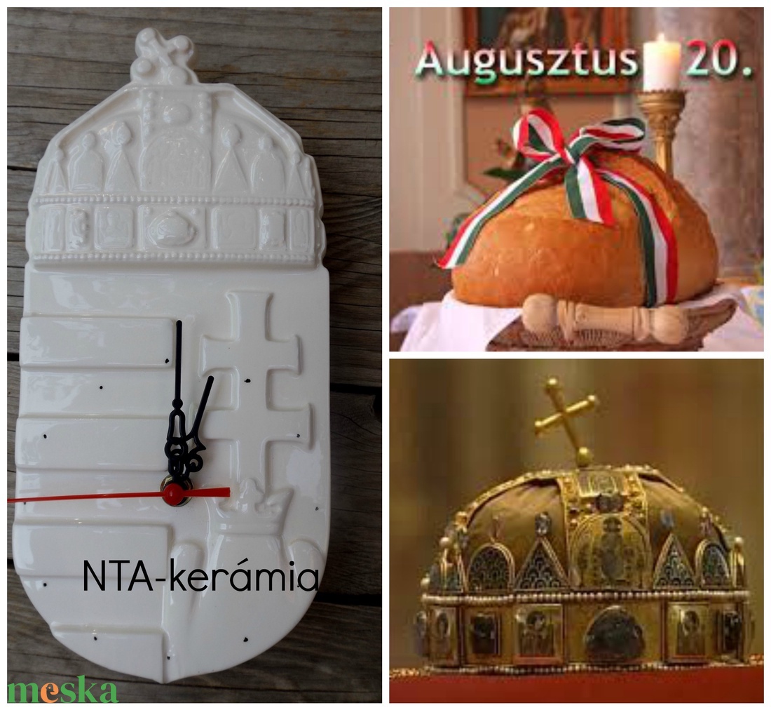 Magyar címer-kerámia óra - otthon & életmód - dekoráció - fali és függő dekoráció - falióra & óra - Meska.hu