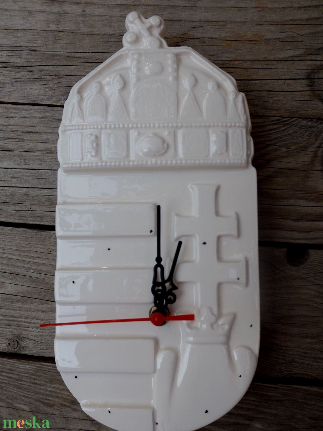 Magyar címer-kerámia óra - otthon & életmód - dekoráció - fali és függő dekoráció - falióra & óra - Meska.hu