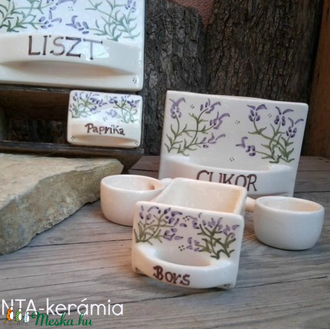Fűszertartó fiók-egyedi-kerámia készlet -  - Meska.hu