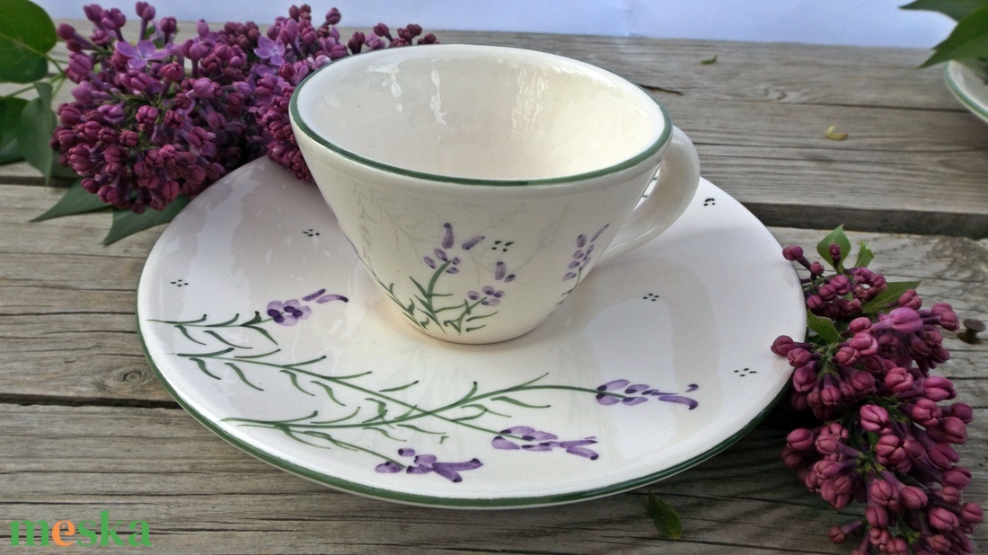 Levendulás kávés csésze - otthon & életmód - konyhafelszerelés, tálalás - tálalás - bögre & csésze - Meska.hu