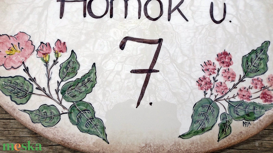 Kerámia egyedi utca és házszám tábla tavaszi virágzás - otthon & életmód - ház & kert - házszám - Meska.hu