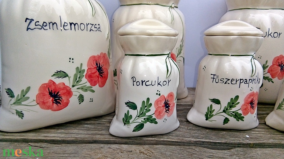 Vidéki romantika-pipacsos kerámia fűszertartó készlet - otthon & életmód - konyhafelszerelés, tálalás - konyhai tárolás - fűszertartó - Meska.hu Vidéki romantika-pipacsos kerámia fűszertartó készlet - otthon & életmód - konyhafelszerelés, tálalás - konyhai tárolás - fűszertartó - Meska.hu