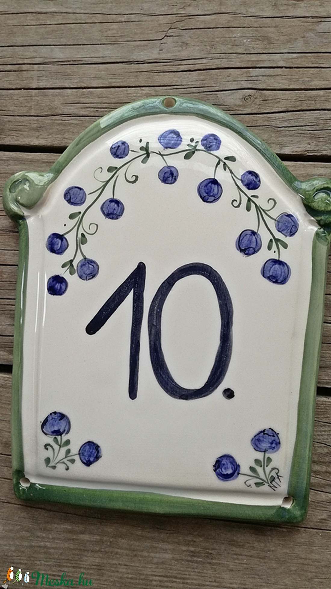 Kék a kökény egyedi kerámia házszám tábla -  - Meska.hu