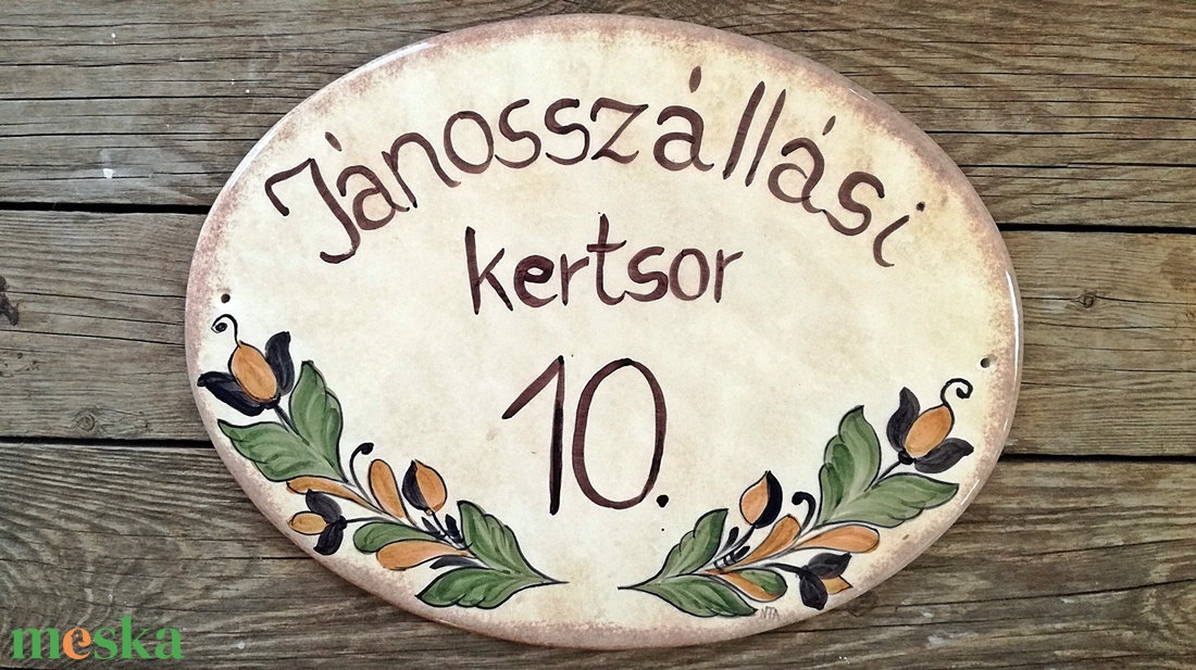 Korondi-ahogy én festem kerámia egyedi utcanév tábla - otthon & életmód - ház & kert - házszám - Meska.hu